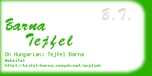 barna tejfel business card